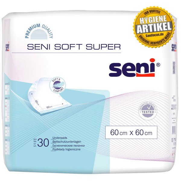 Krankenhausunterlage Seni Soft Super 90 x 60 (4x30 Stück)