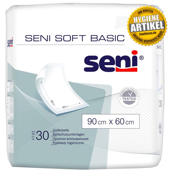 Krankenhausunterlage Seni Soft Basic 60 x 90 (4x30 Stück)